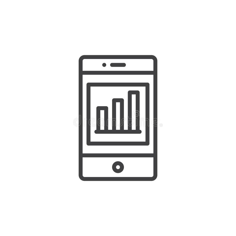 Download Smartphone With Growing Graph Line Icon Stock Vector ...