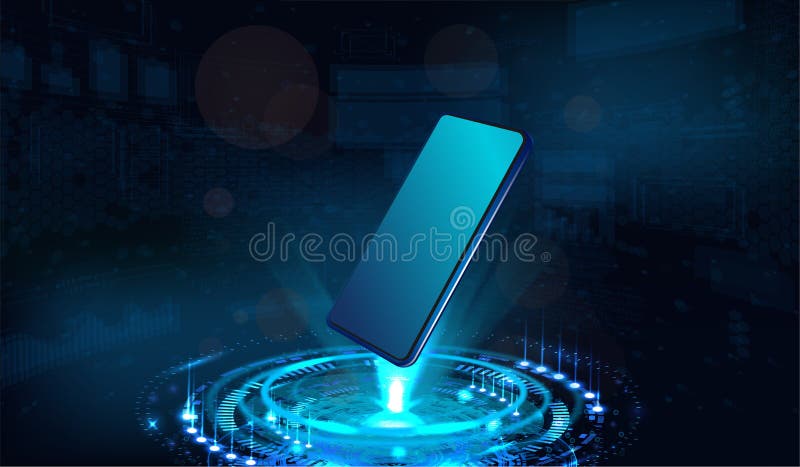 Download Smartphone And Hologram Projector. 3D Mockup Stock Vector ...