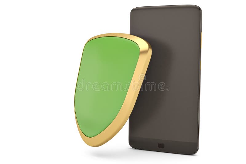 Smartphone i osłona na białym ochrony pojęciu ilustracja 3 d royalty ilustracja Smartphone i osłona na białym ochrony pojęciu ilustracja 3 d royalty ilustracja