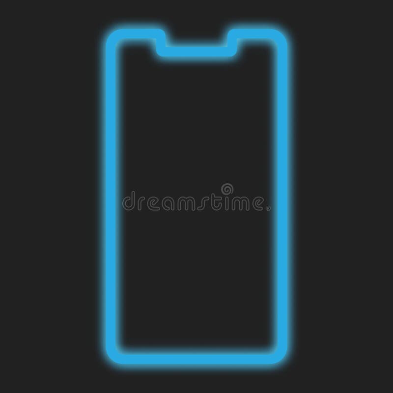 Smartphone Line Frame Blue Neon Design For Mobile Phone Screen Wallpaper Background Stock Vector Illustration Of Application Lineart