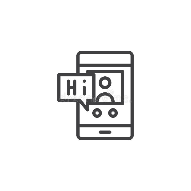 Smartphone med den faktiska assistenten på skärmlinjen symbol stock illustrationer