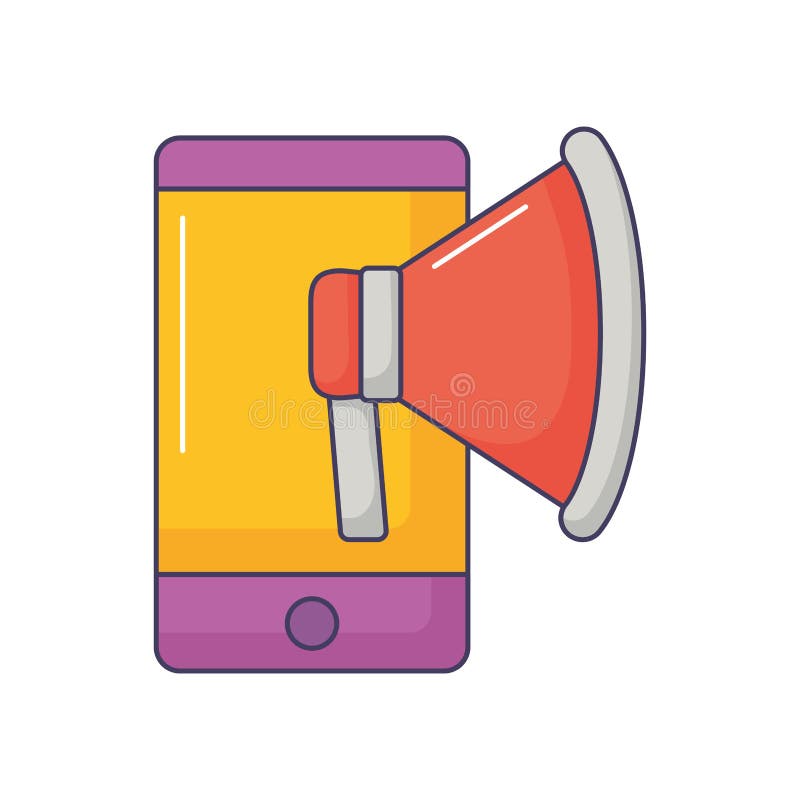 Smartphone Megaphone Advertising Technology Gadget Stock Illustration Illustration of post