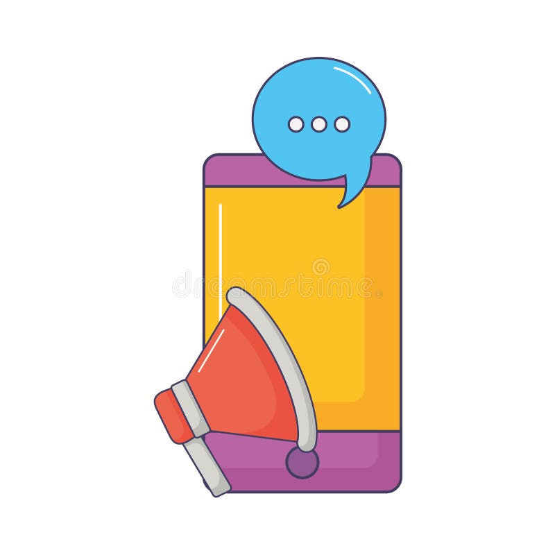 Smartphone Megaphone Device Technology Gadget Stock Illustration