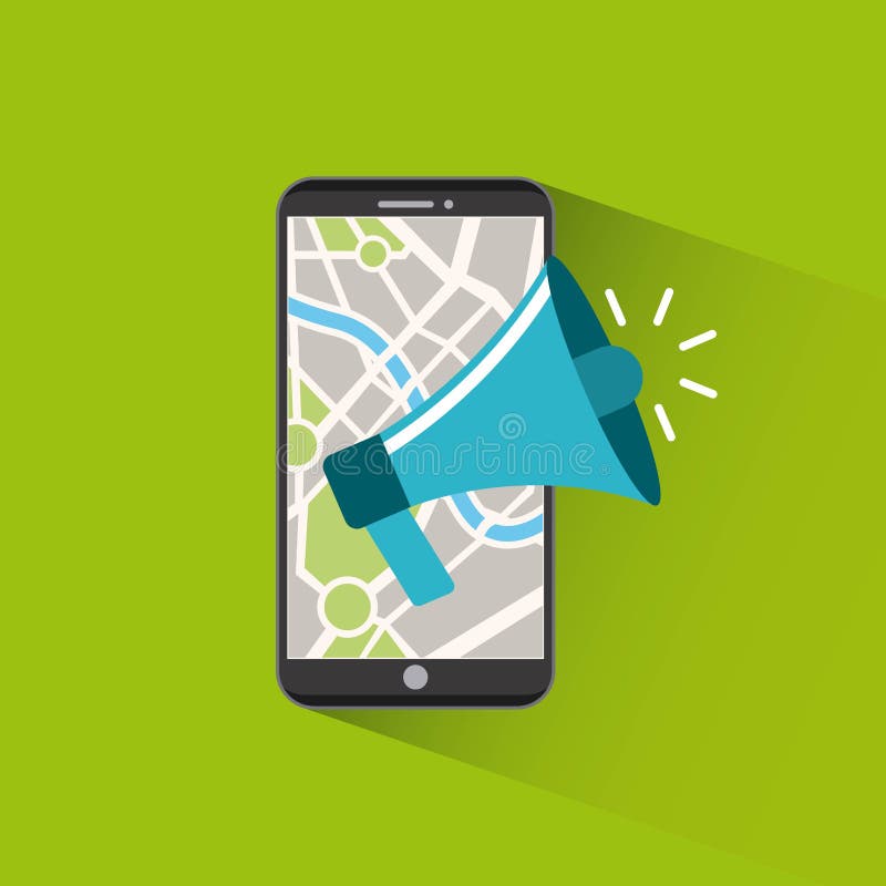 Smartphone with Megaphone Icon Stock Illustration Illustration of campaign, isolated 78958054