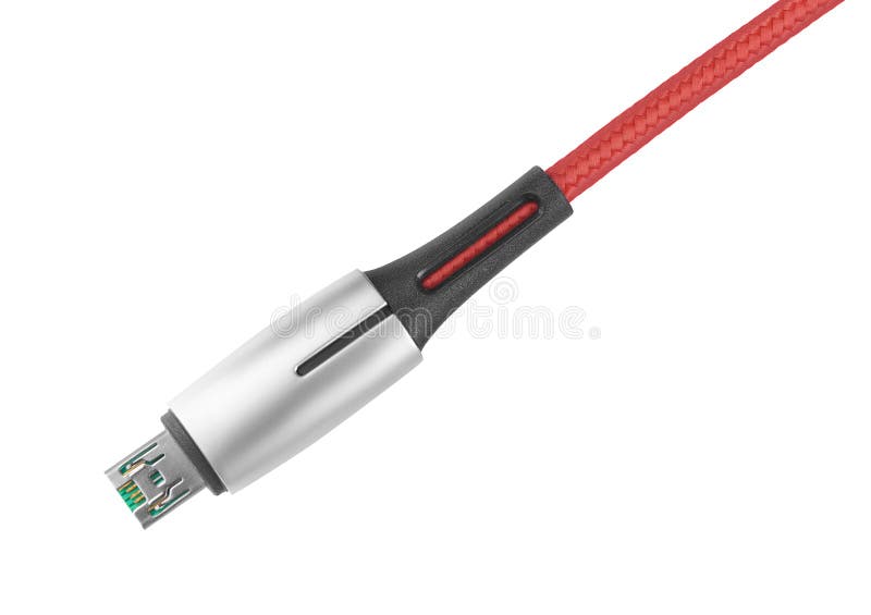 Smartphone Micro USB cable isolated on white