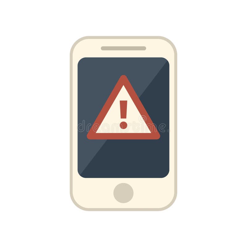 Smartphone mit Symbol für Warnzeichen vektor abbildung