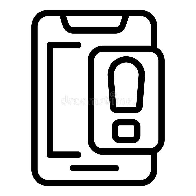 Smartphone mit Warnhinweis-Ausrufezeichen stock abbildung