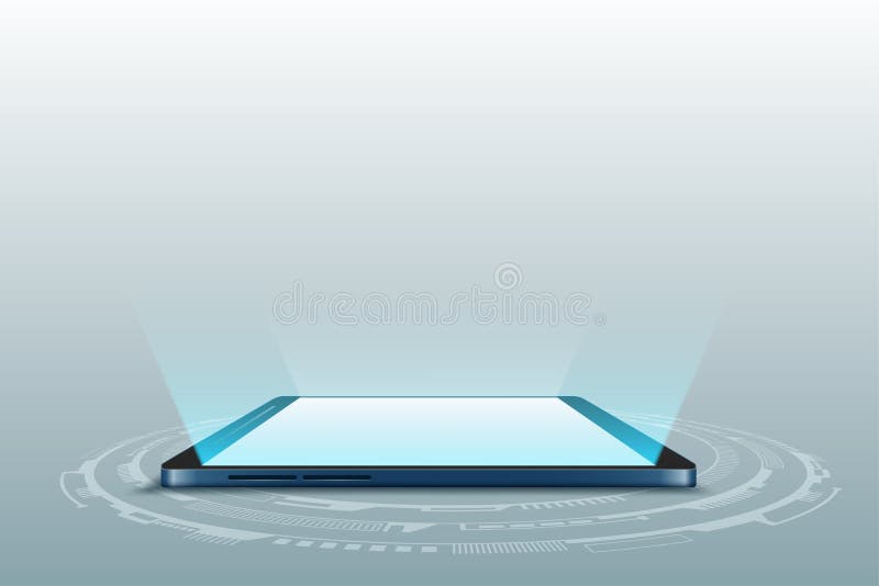 Smartphone mobile screen with technology mobile display light vector illustration