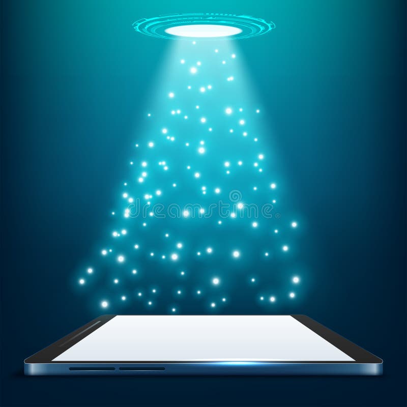Smartphone mobile screen with technology mobile display light stock illustration
