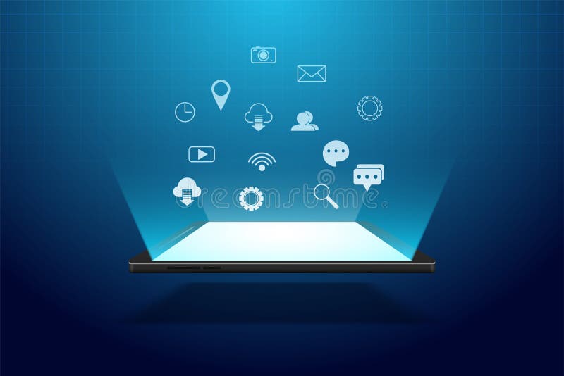 Smartphone mobile screen with technology mobile display light royalty free illustration