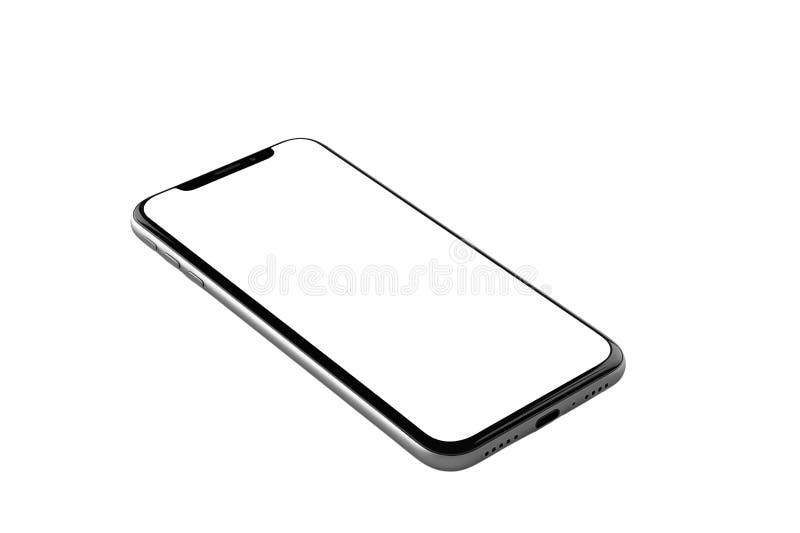 Smartphone Mockup with Blank White Screen for  and App Design Stock