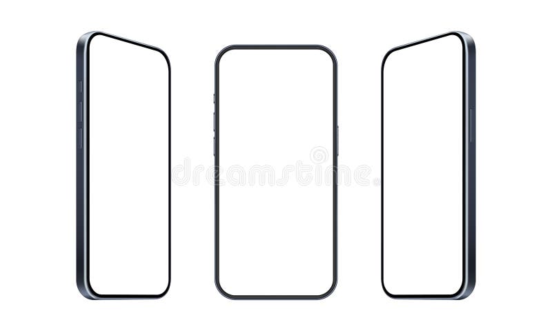 Smartphone moderni collocano gli schermi in bianco nella visualizzazione frontale royalty illustrazione gratis