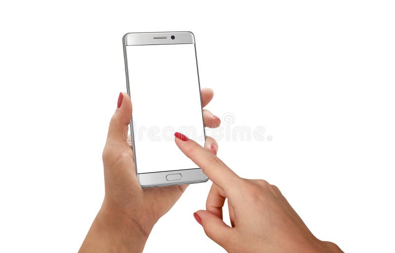 Smartphone moderno da exposição do toque da mulher imagens de stock royalty free Smartphone moderno da exposição do toque da mulher imagens de stock royalty free