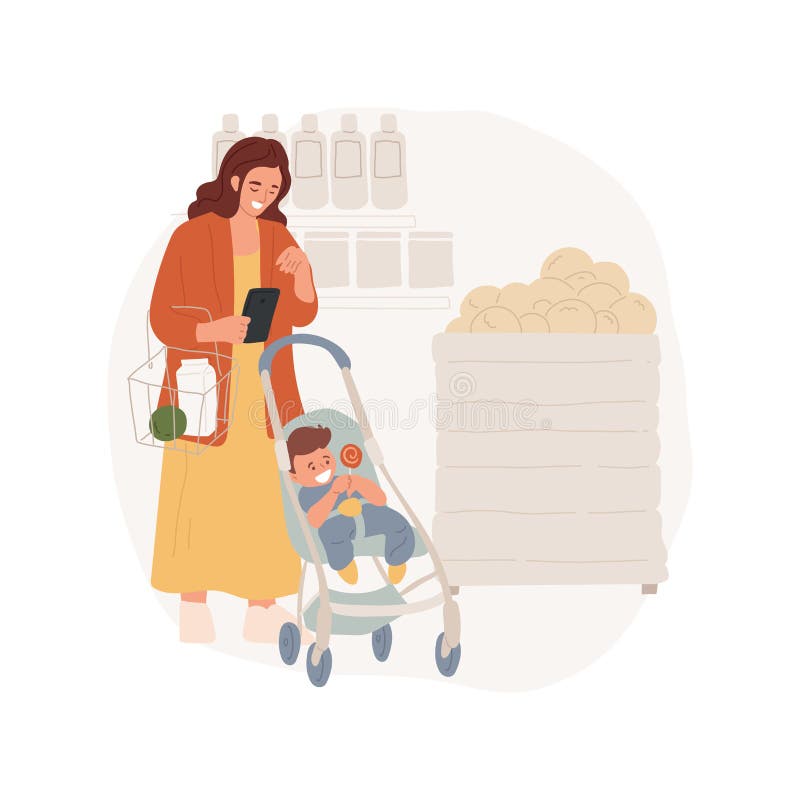 Grocery Stroller Stock Illustrations – 78 Grocery Stroller Stock ...