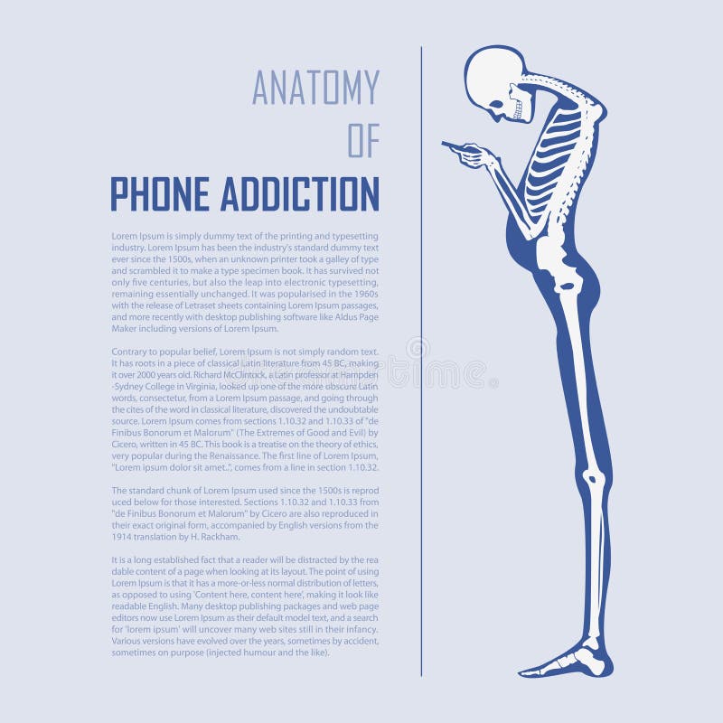 Smartphone nałóg Infographics w płaskim projekcie anatomii tła kość barwi odizolowywającą szczegółową harmoniczną ludzką ilustrac ilustracja wektor Smartphone nałóg Infographics w płaskim projekcie anatomii tła kość barwi odizolowywającą szczegółową harmoniczną ludzką ilustrac ilustracja wektor