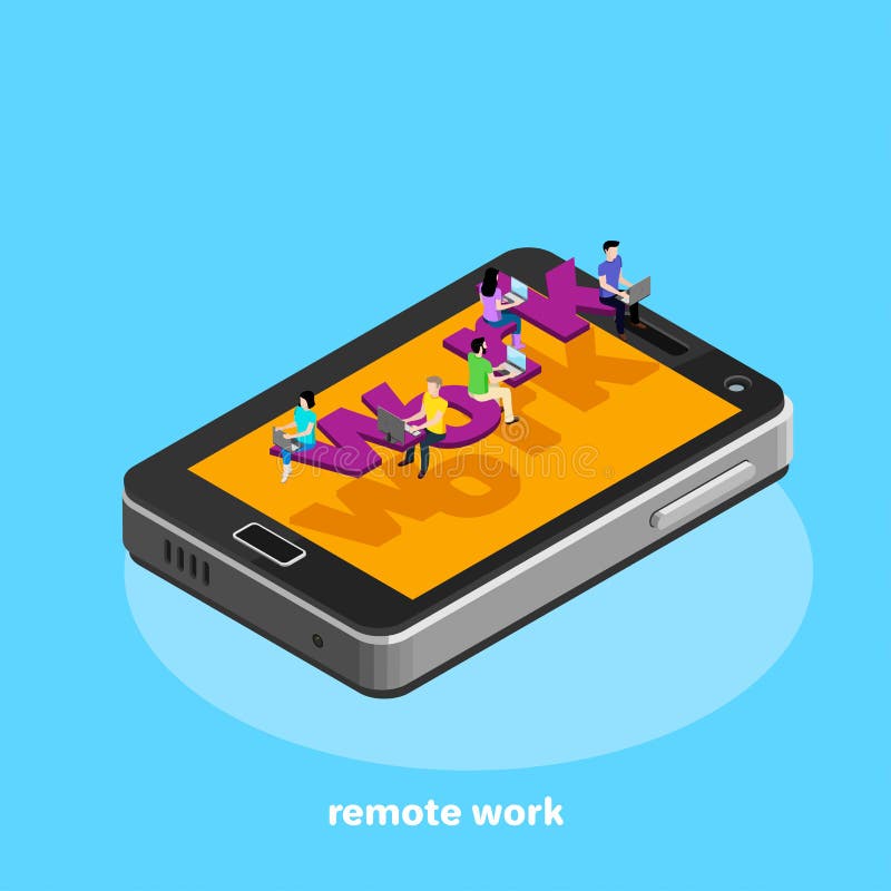 Smartphone odgórny widok, ikona w isometric stylu na błękitnym tle, ludzie pracuje ilustracji Smartphone odgórny widok, ikona w isometric stylu na błękitnym tle, ludzie pracuje ilustracji