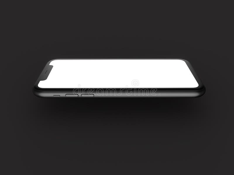 Smartphone in perspective - mockup front side with white screen vector illustration