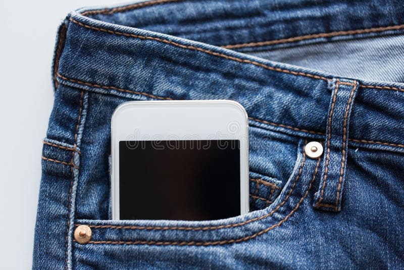 Smartphone In Pocket Of Denim Pants Or Jeans Stock Image - Image of ...