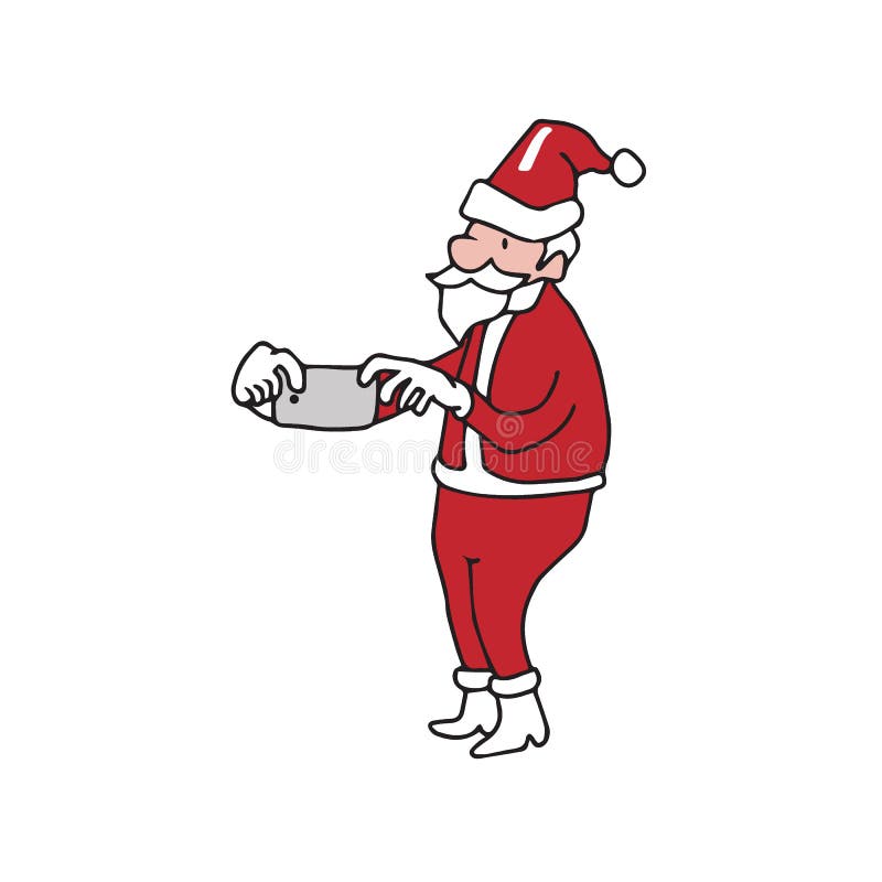 Smartphone prenant la photo Santa illustration de vecteur Smartphone prenant la photo Santa illustration de vecteur