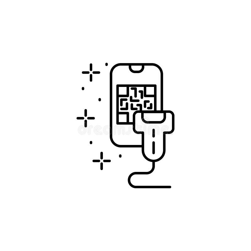 Smartphone QR code scanner icon. Element of qr code and barcode icon stock illustration Smartphone QR code scanner icon. Element of qr code and barcode icon stock illustration