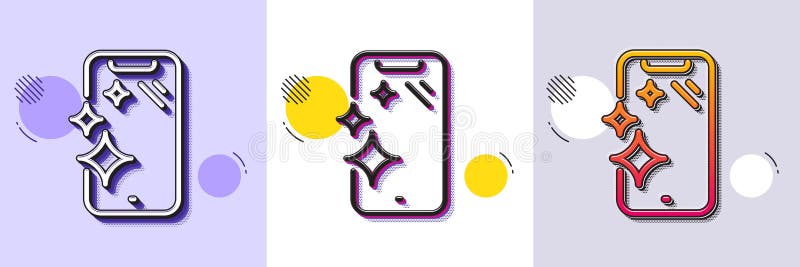Smartphone-rasterlinjeikon. Telefontecken. Mobil enhet. Raster, prickat mönster. Vector vektor illustrationer