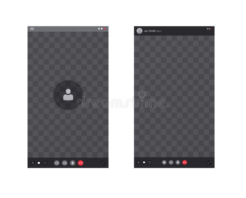 Smartphone Screen with Call Interface. Screen Elements Icons and