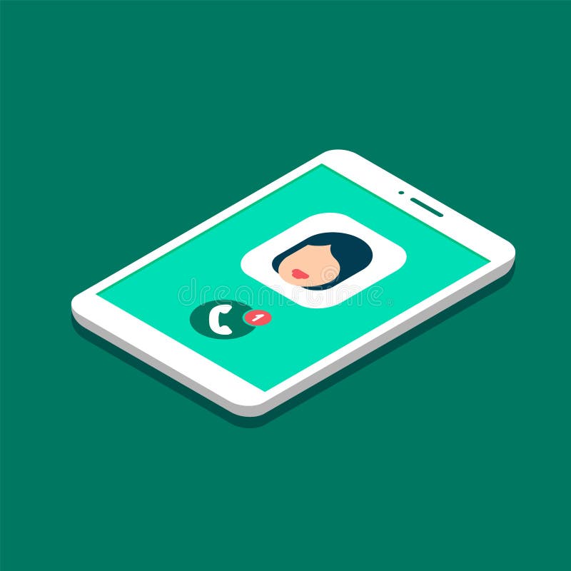 Smartphone screen with missed call vector illustration