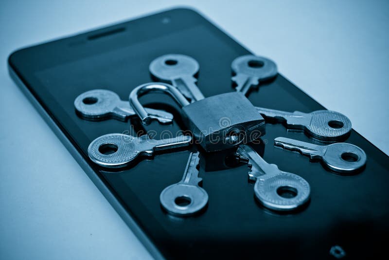 Smartphone security breach stock photo. Image of hack 51915764