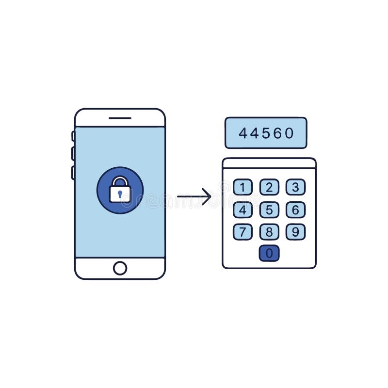 Smartphone security with passcode entry royalty free illustration