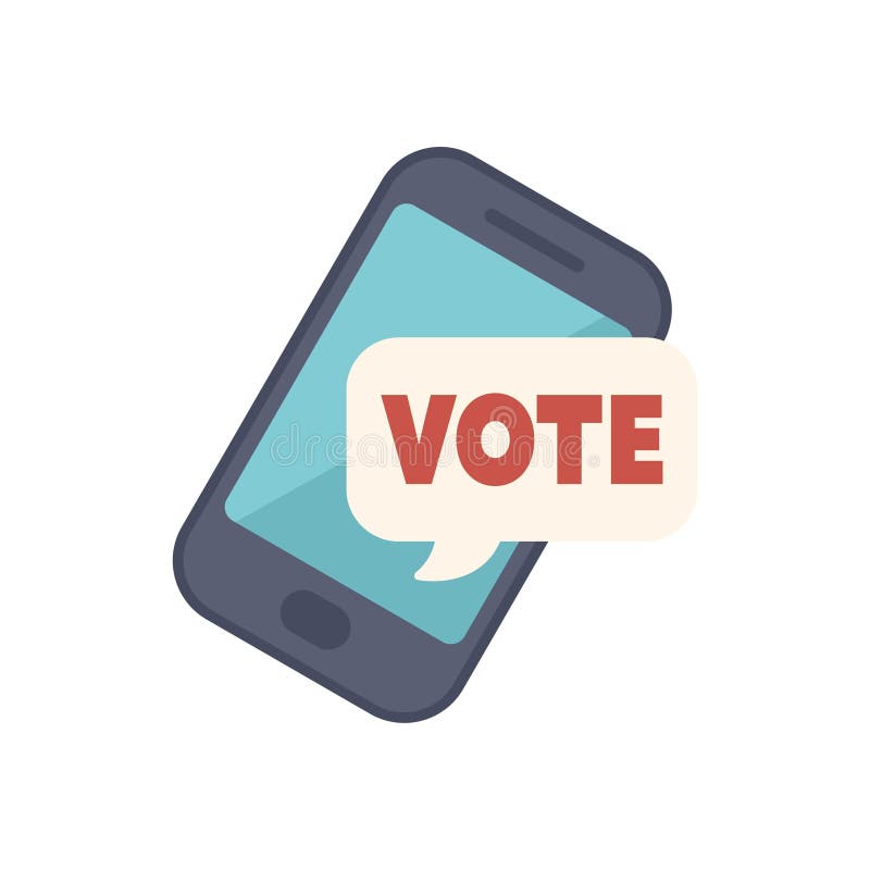 Smartphone showing vote speech bubble for online voting concept royalty free illustration