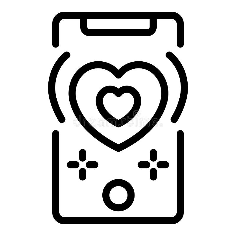 Smartphone social service icon, outline style royalty free illustration