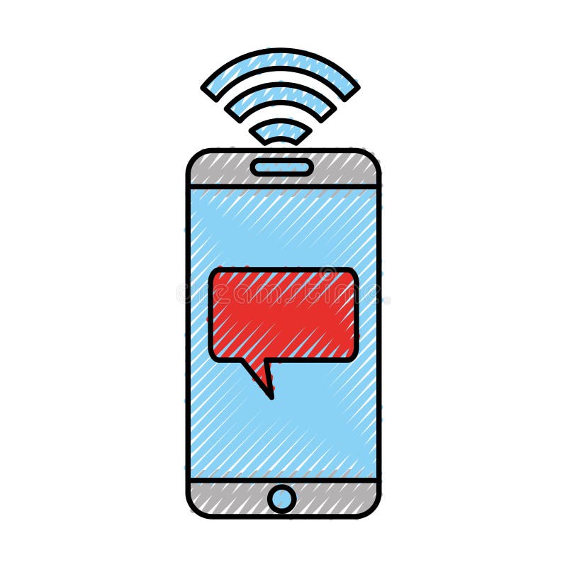 Smartphone with speech bubble message icon royalty free illustration