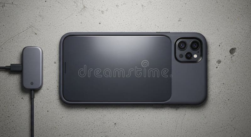 Smartphone with a triple-lens camera on vector illustration