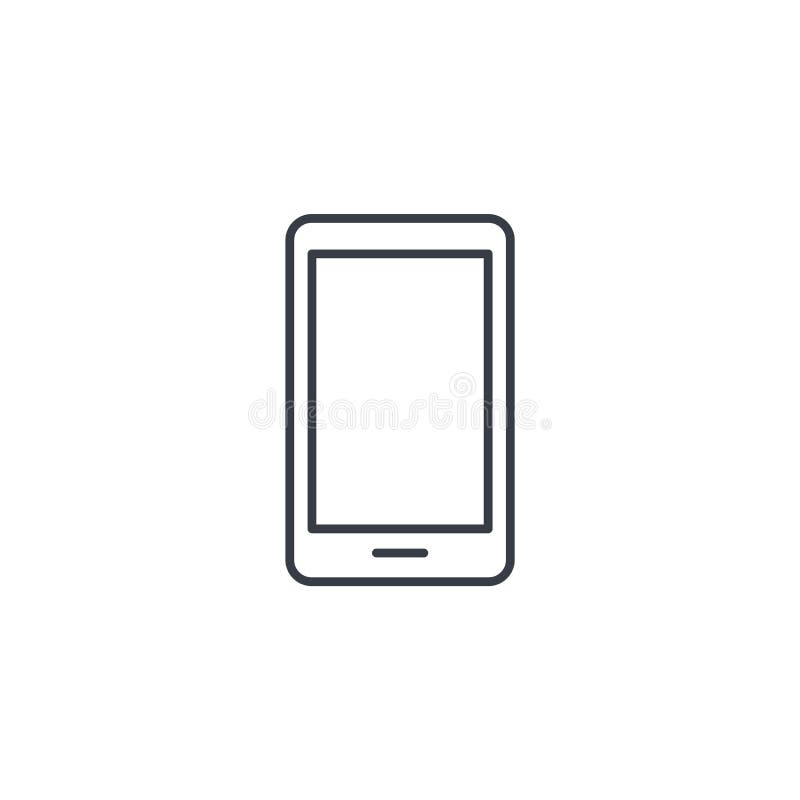 Smartphone tunn linje symbol för mobiltelefon Linjärt vektorsymbol vektor illustrationer Smartphone tunn linje symbol för mobiltelefon Linjärt vektorsymbol vektor illustrationer