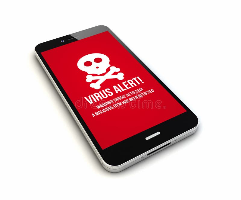smartphone virus render original alert screen screen graphics made up 59825625