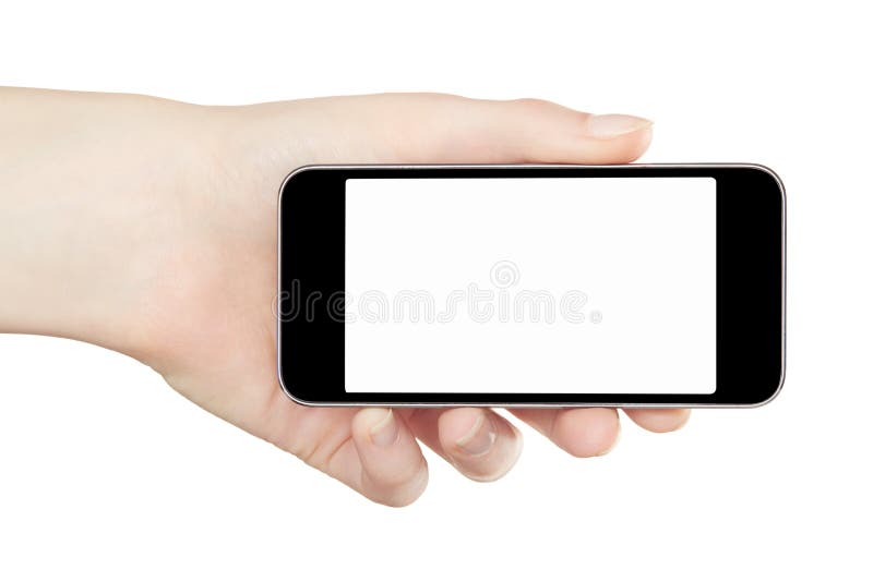 Smartphone in vrouwelijke hand stock fotografie Smartphone in vrouwelijke hand stock fotografie