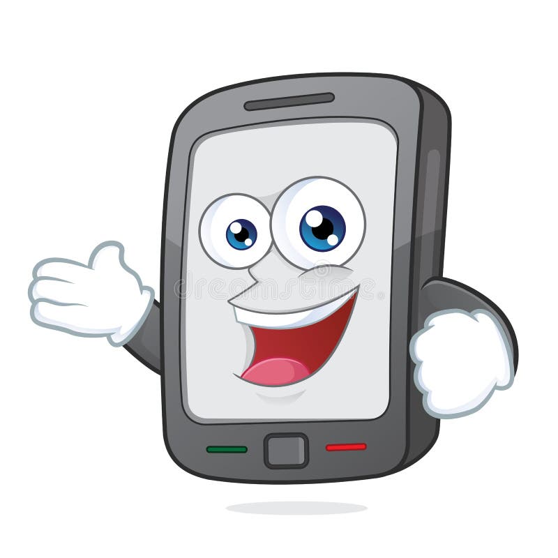 Smartphone in welcoming gesture royalty free illustration