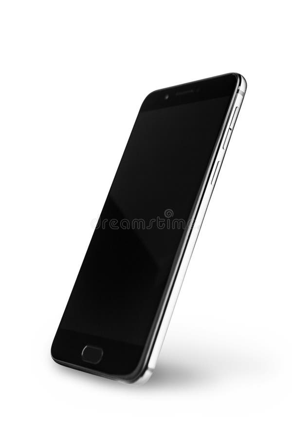 Smartphone on White Background Stock Image Image of empty, person 95000621