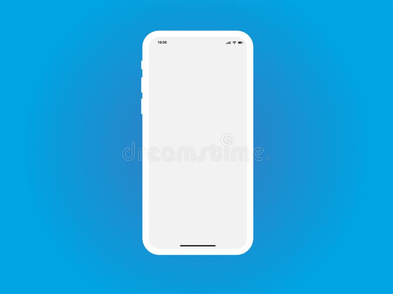 Download Mobile Phone White Mockup Template Vector On Blue Stock Vector Illustration Of Screen Angle 187084516