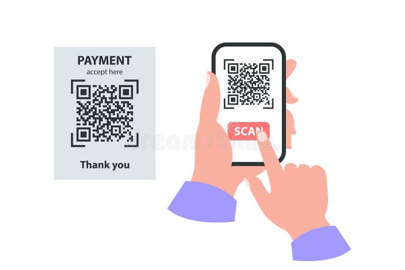 Smartphone In Your Hand Concept. Scan Qr Code Payment Stock Vector -  Illustration Of Payment, Communication: 181165232