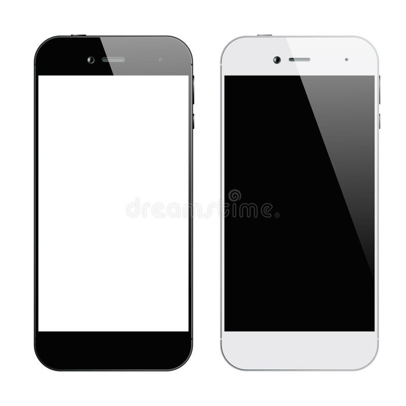 Smartphones black white stock vector. Illustration of communicator
