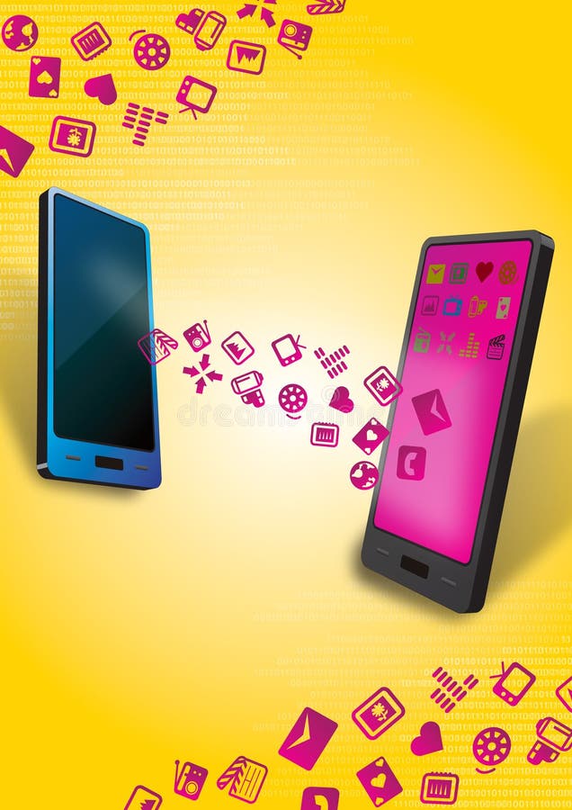 Smartphones Mobile Data Transfer stock illustration