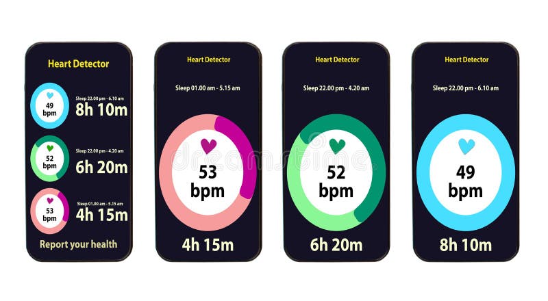 Smartphones show a heart function monitor. Mobile device screen monitors health. Concept of using technology to take care royalty free stock photo