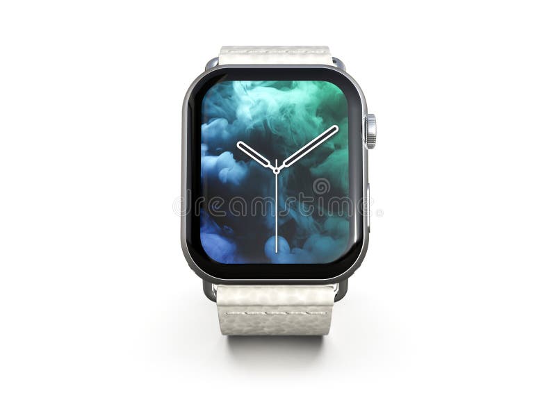 Smartwatch Apple Watch 4 Silver on White Stock Illustration