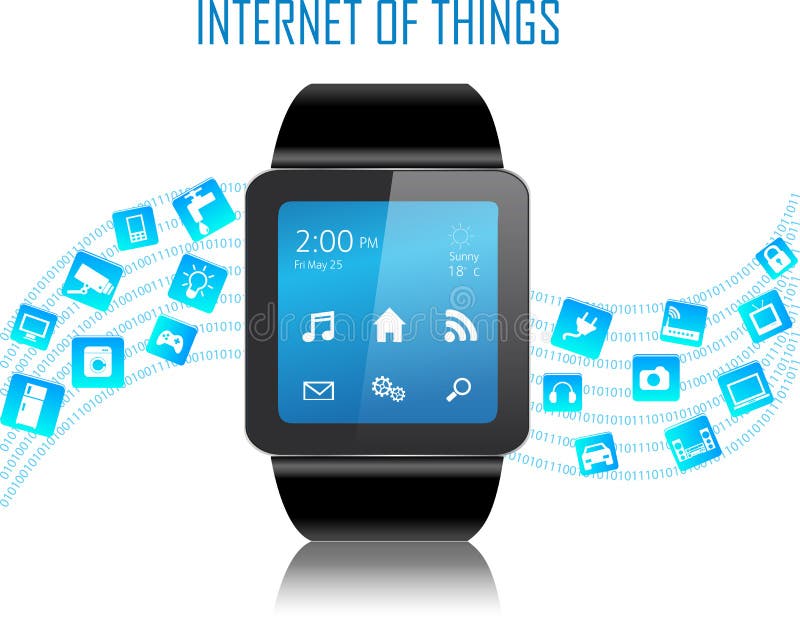 Smartwatch e Internet del concetto di cose royalty illustrazione gratis Smartwatch e Internet del concetto di cose royalty illustrazione gratis