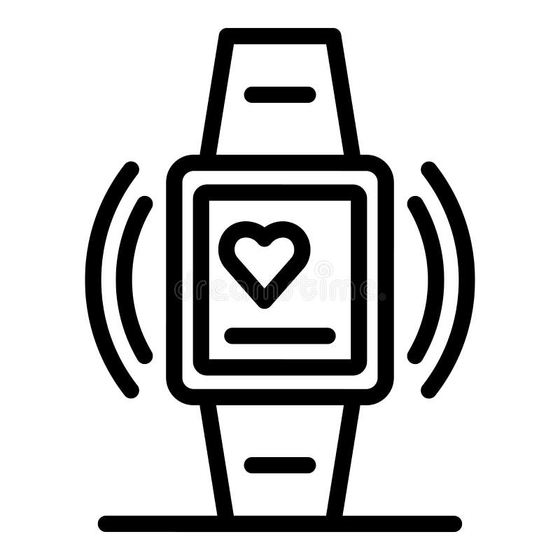 Smartwatch Icon, Outline Style Stock Vector Illustration of