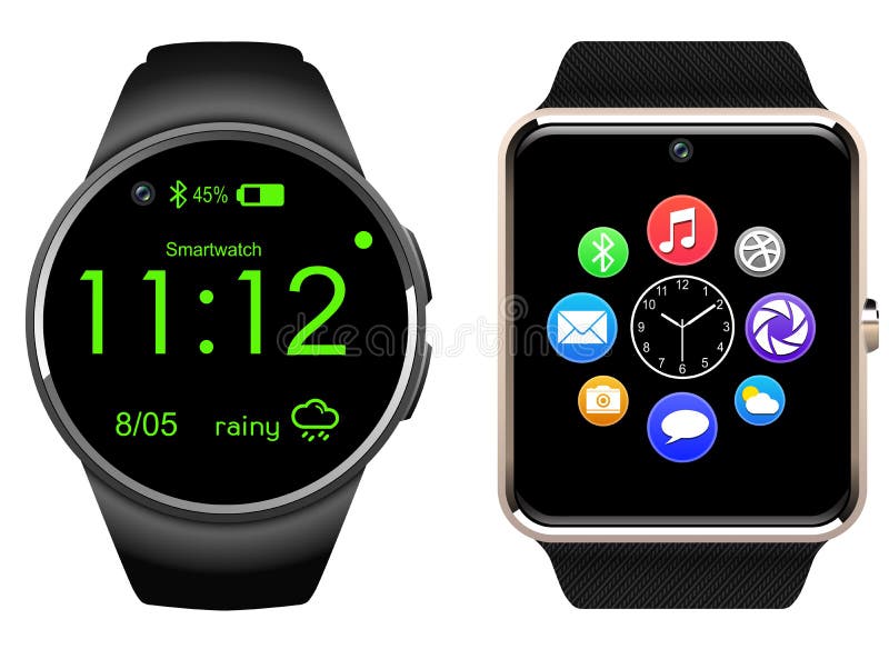 Smartwatch Isolated, Realistic Vector Illustration. Stock Vector