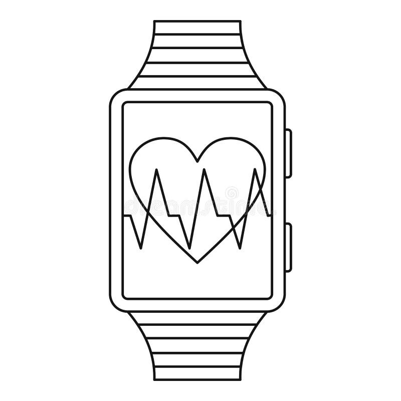 Smartwatch Sport Icon, Outline Style Stock Vector Illustration of