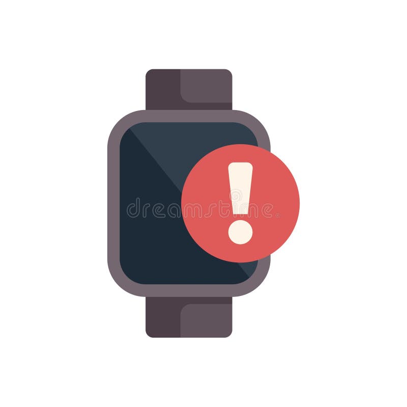 SmartWatch zeigt das Benachrichtigungssymbol für Ausrufepunkte an stock abbildung