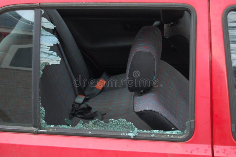 smashed window car